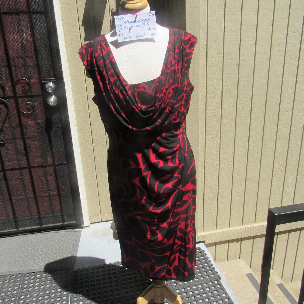 #328  NEW WOMEN'S RED & BLACK DRESS BY PHASE EIGHT  (SIZE 14US / 18UK)